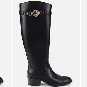 Tommy Hilfiger black knee length boots equestrian size 11